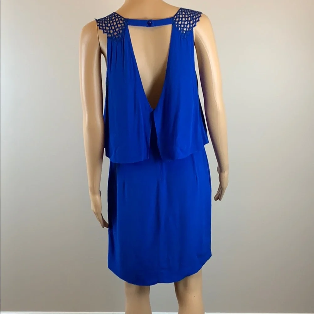 Sandro Paris Blue Open Back Sleeveless Dress - Picture 4 of 7